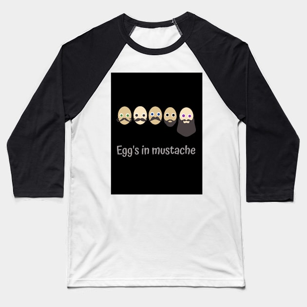 Egg's in mustache Baseball T-Shirt by Prince